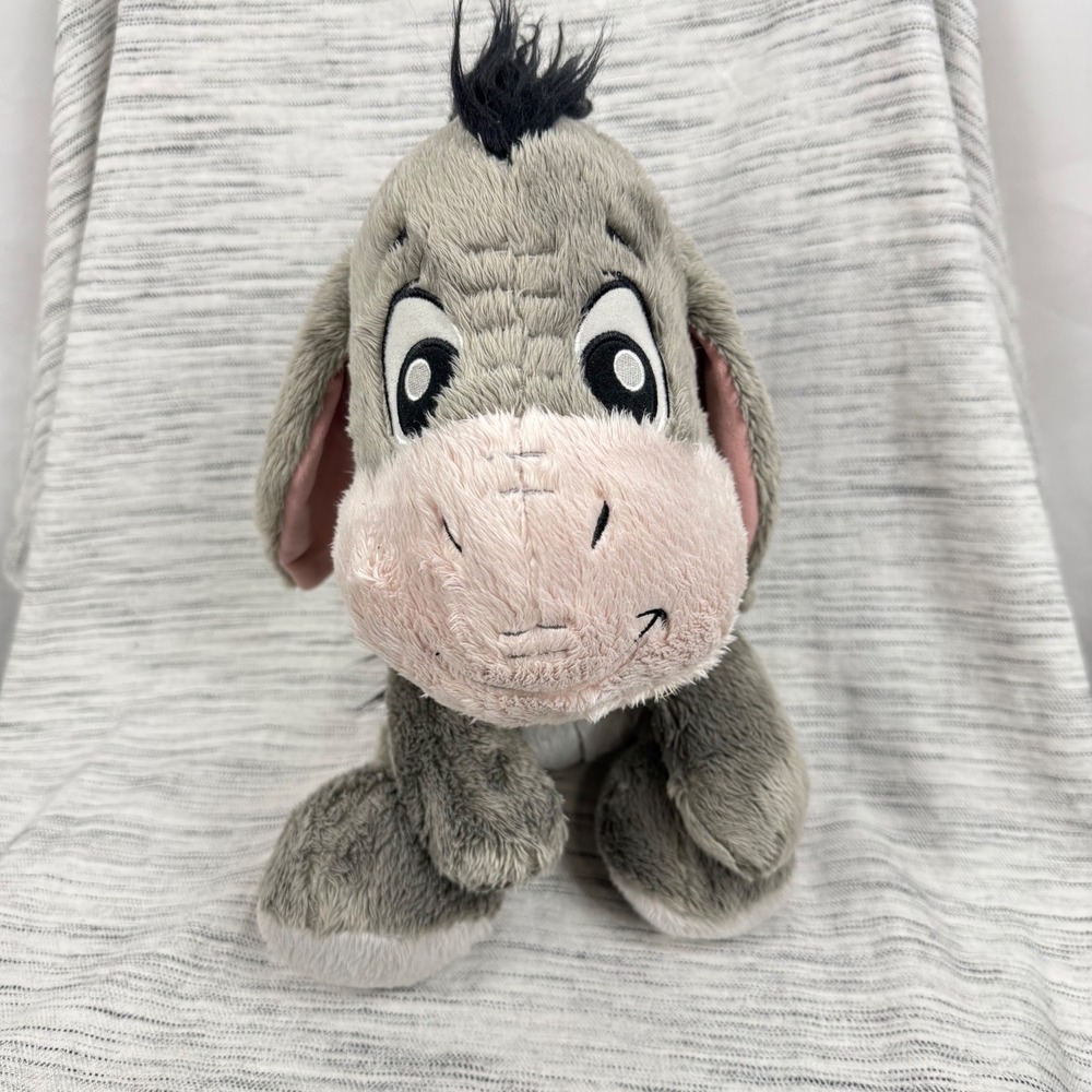 Disney Parks Big Feet Eeyore Plush 12" Stuffed Whinnie The Pooh Soft Cuddly EUC